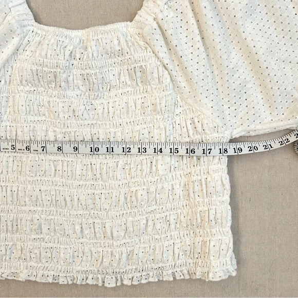 NWT BB Dakota by Steve Madden Women's Peasant Top White Size 3X, Coastal, Boho - Picture 8 of 9